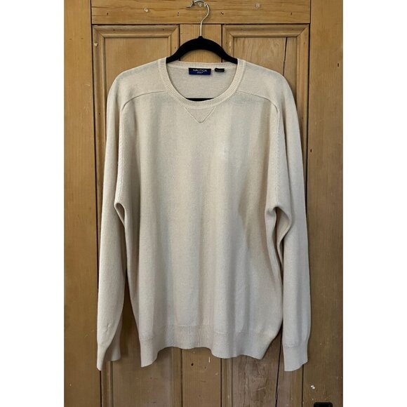 Nautica Golf Mens Vintage 100% Cashmere 2 Ply Knit Sweater Size XL White SP EXC - Picture 2 of 11